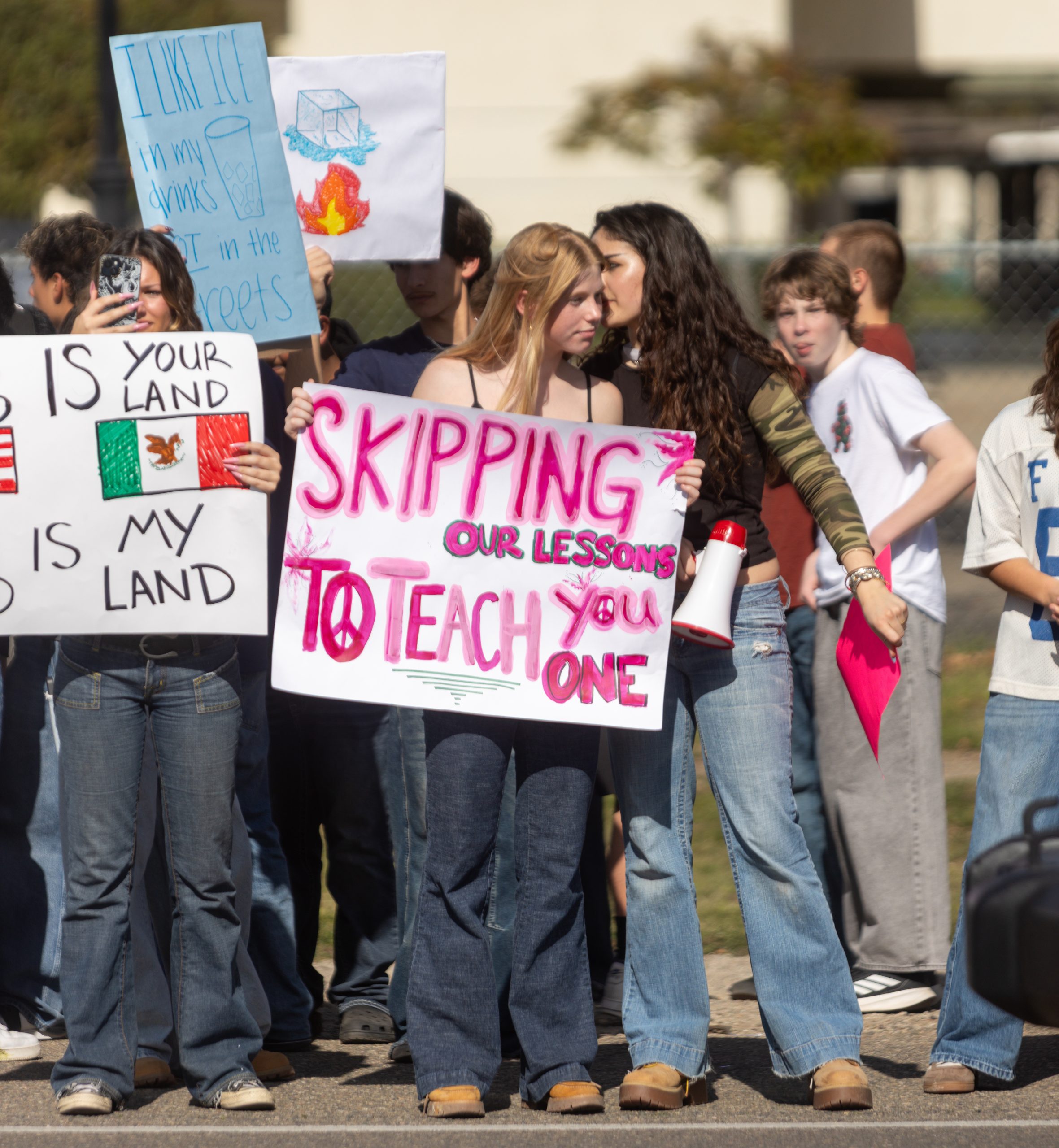 Local high school students take part in nationwide walkouts to protest ICE